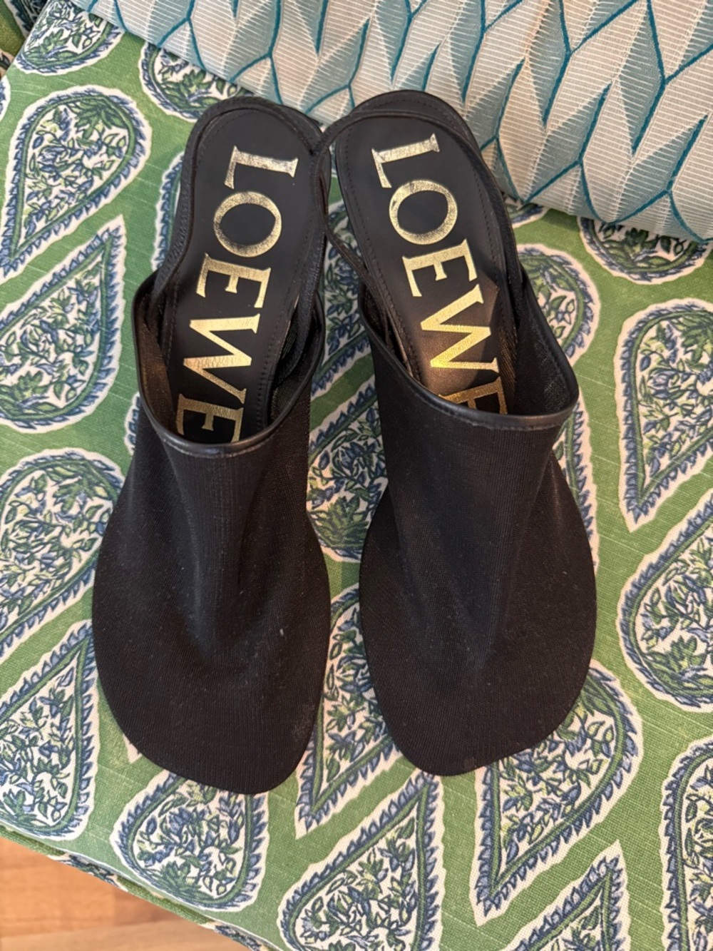 Loewe Petal Black Slip-On Women’s Mules Size 39